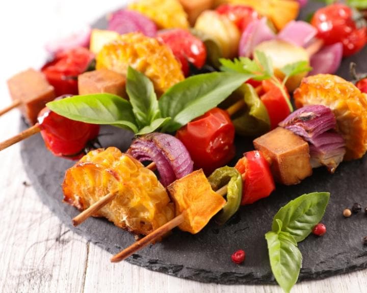 Tofu and Vegetable Skewers