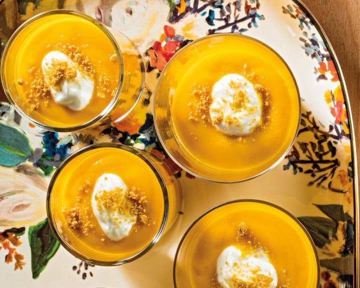 Parfait de pudín de calabaza con galletas de jengibre