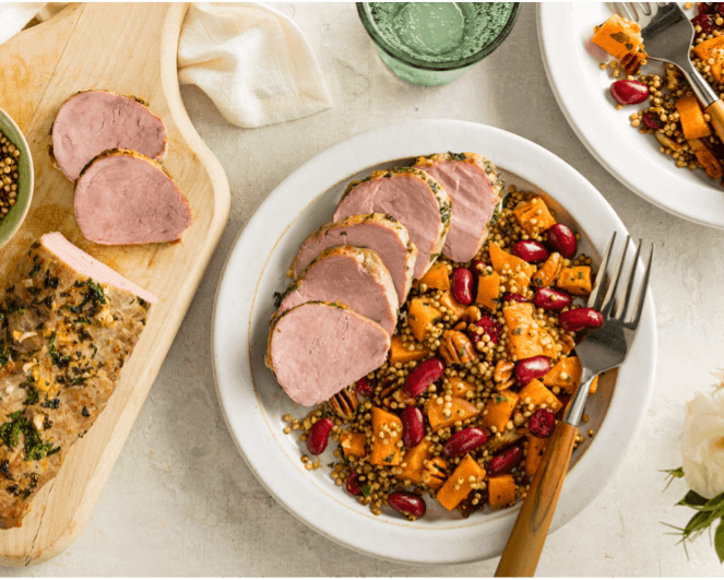 Lemon-Garlic Tenderloin with Warm Sorghum Salad