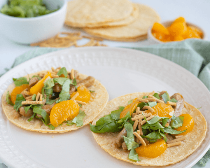 Ponzu Pork Tacos with Mandarin Oranges